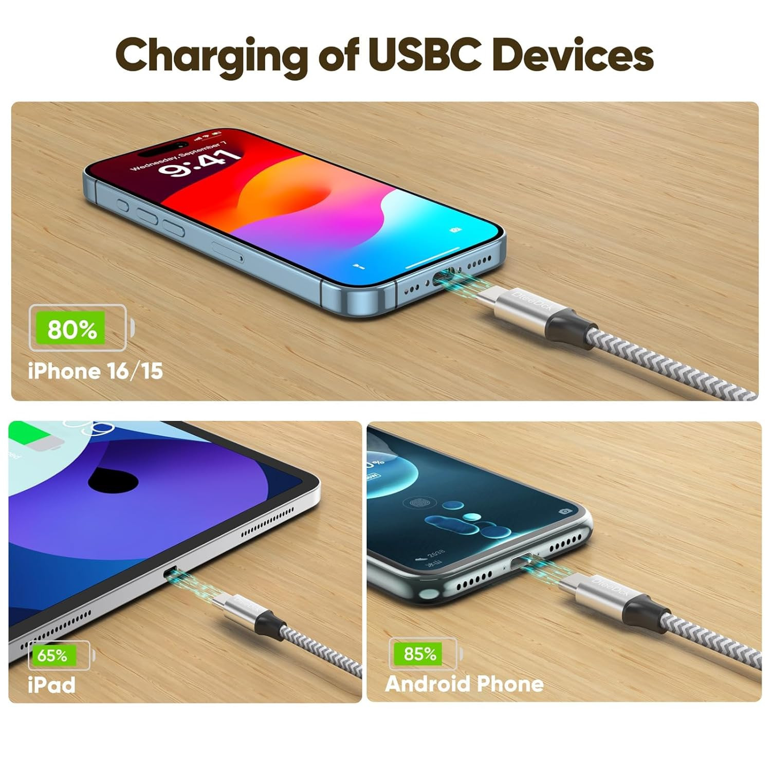 25 ft USB C Cable Extra Long 40W Fast Charging Type C Cord, USBC 2.0 to USB-C Fa