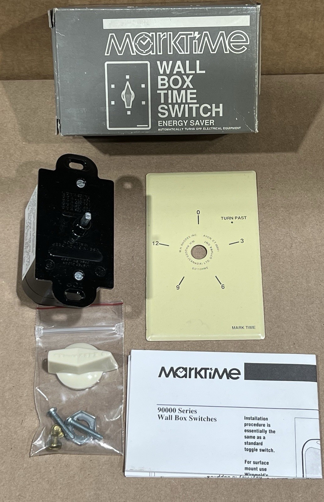Marktime 90005 Wall Box Time Switch 15 Minutes 20A New old Stock