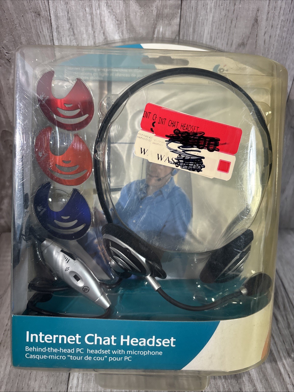 NEW Logitech Internet Chat Headset Behind the Head Multicolored Computer SEALED