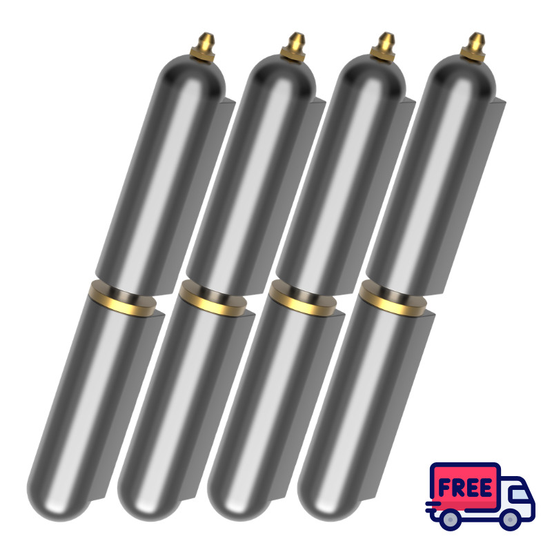 4 Pack Weld On Hinges, Heavy Duty Gate Barrel Hinges with Grease Fitting