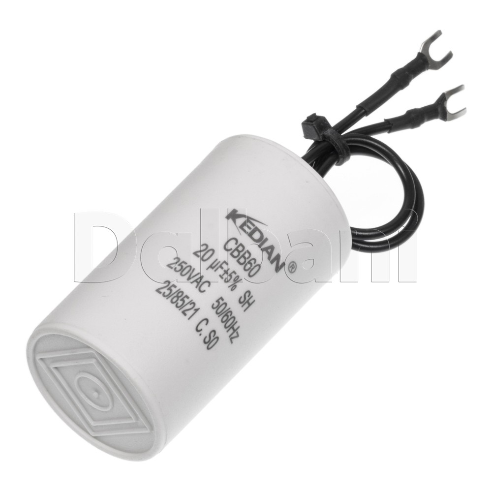 20UF 250VAC Wire Motor Run Capacitor CBB60 HVAC 30x60mm 25/85/21 20MFD 250V