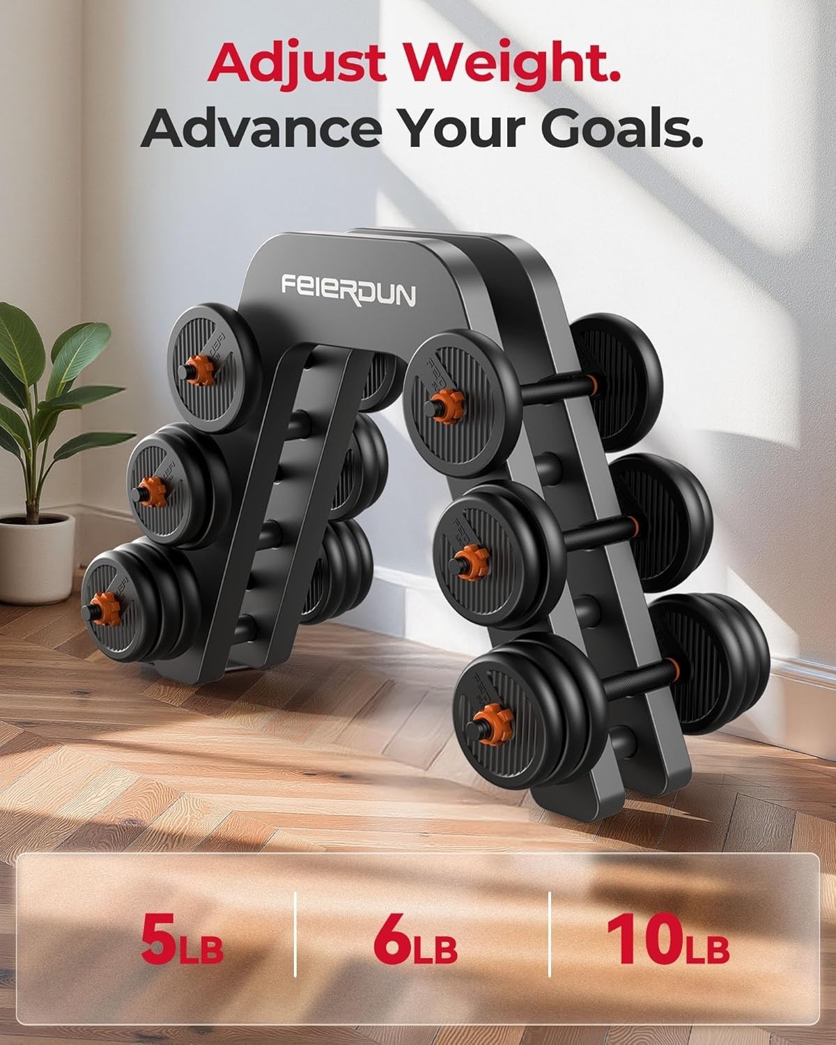 Versatile DS2 5-in-1 Adjustable Dumbbells Set: Eco-Friendly Weight Solution