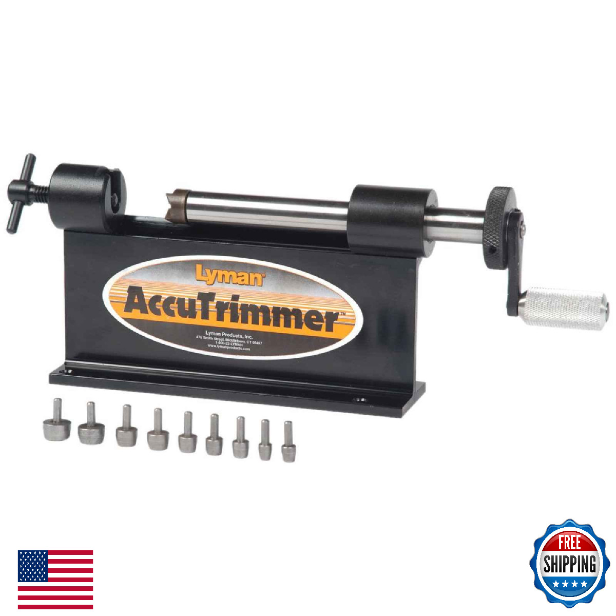 Lyman Accutrimmer w/ 9 Pilot Multi-Pack .17-.458 Win Mag Case Trimmer