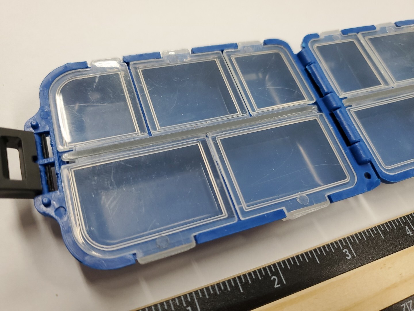 Pocket Size 10 Compartment Folding Pill Box - Vitamin Pill Storage - Blue