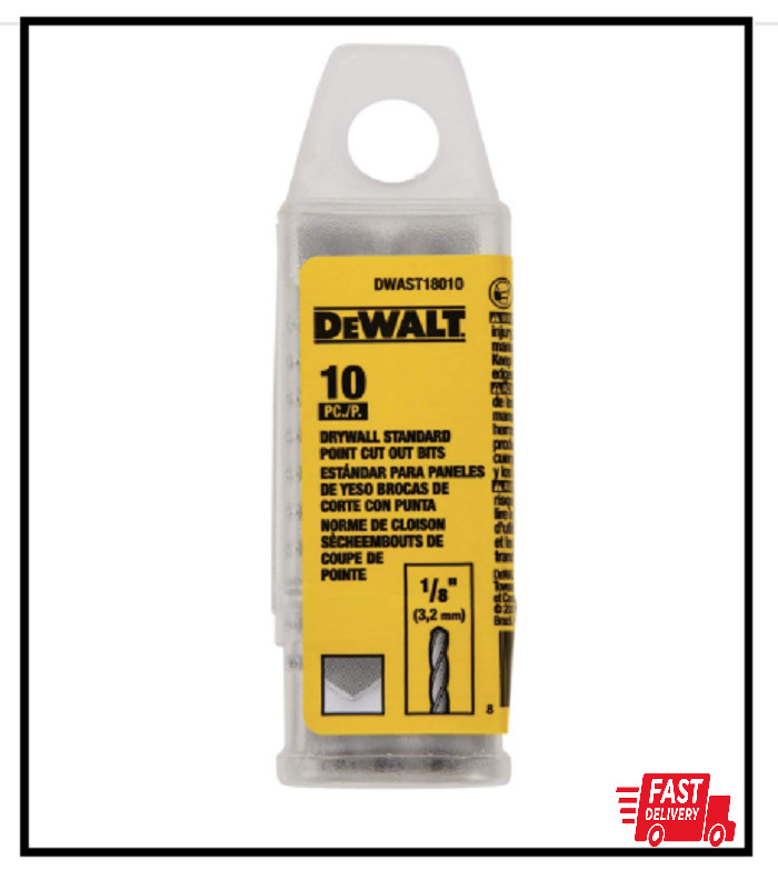 DWAST18010 1/8IN DRYWALL STANDARD CUT OUT BIT 10 Pack