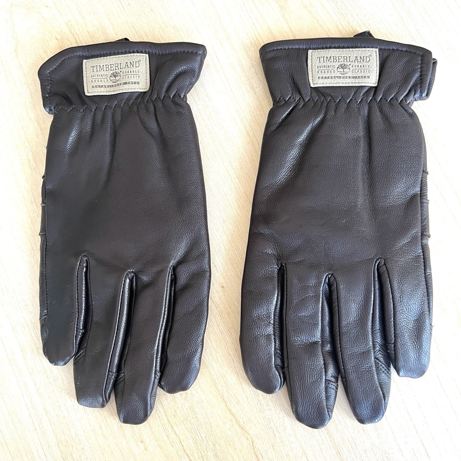 Vintage Timberland Men's Genuine Leather Napa Rugged Work Gloves Brown Large