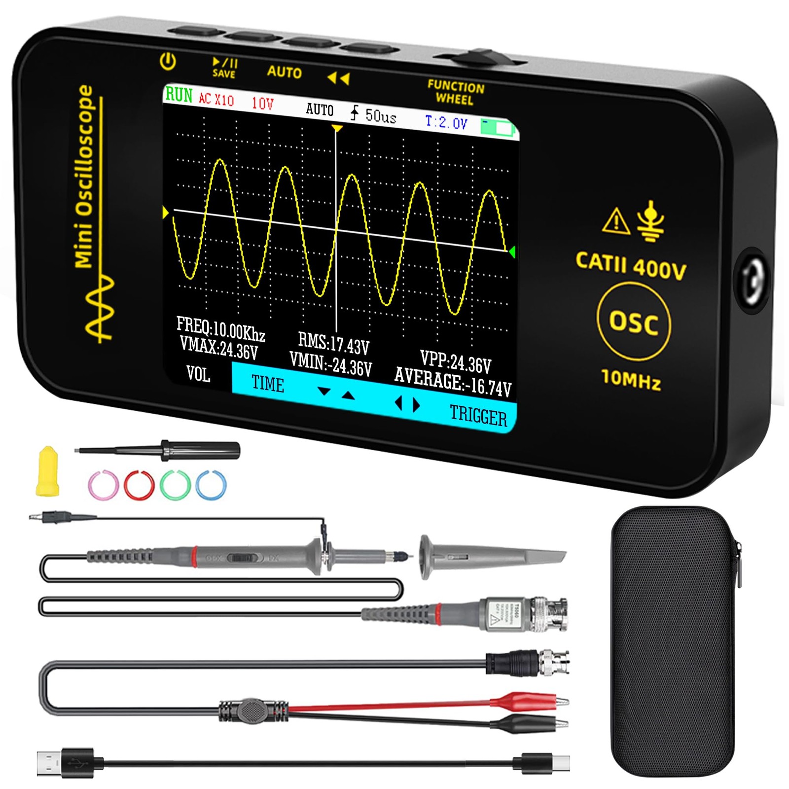 BSIDE Handheld Oscilloscope 3.2'' TFT Display Portable Digital Oscilloscope...