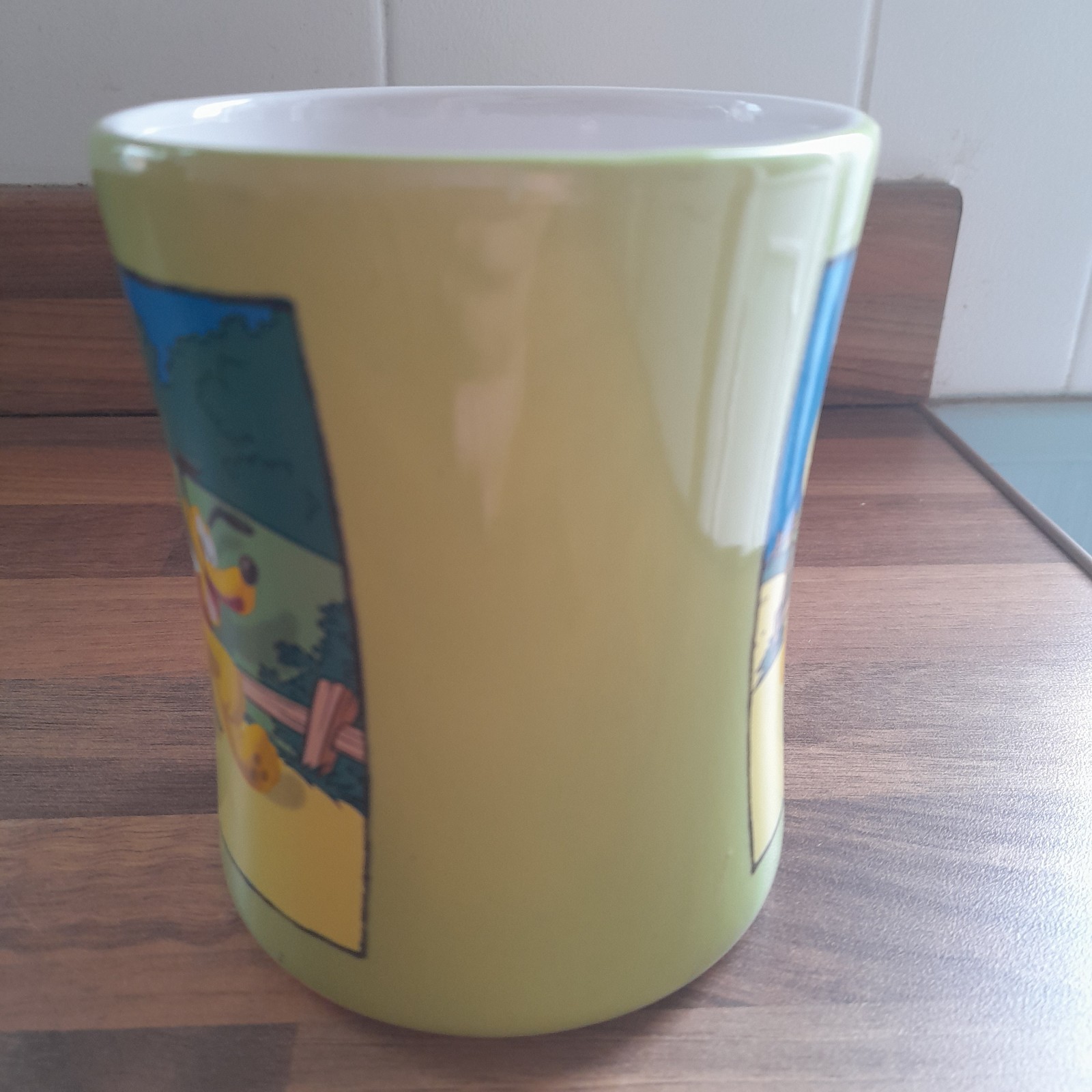 Disney Large Curved Mickey & Pluto Green Mug