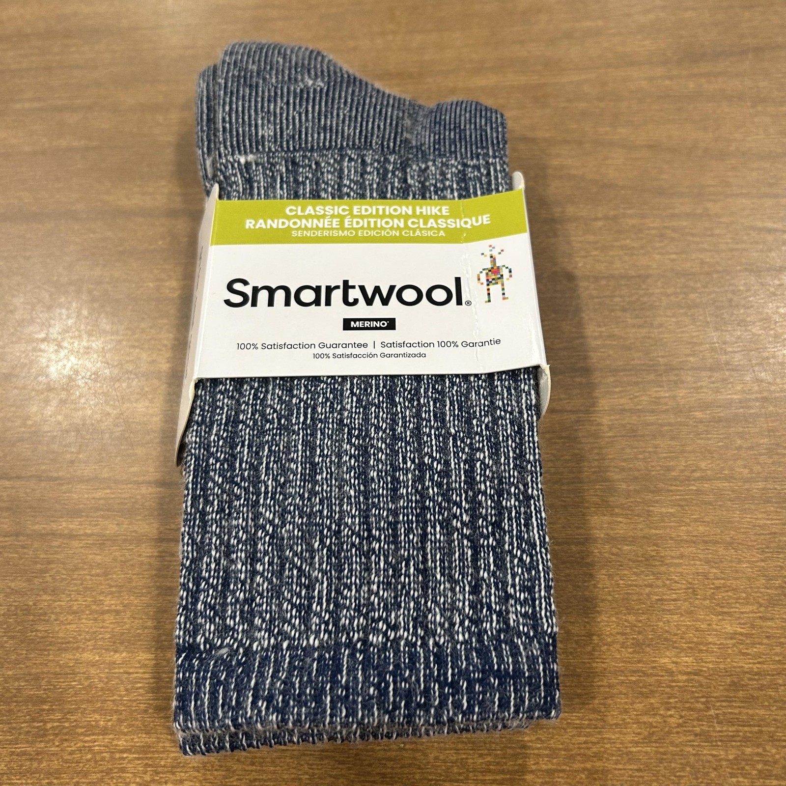 SmartWool Hike Classic Edition Socks Mens Medium Alpine Blue Merino Crew Cushion