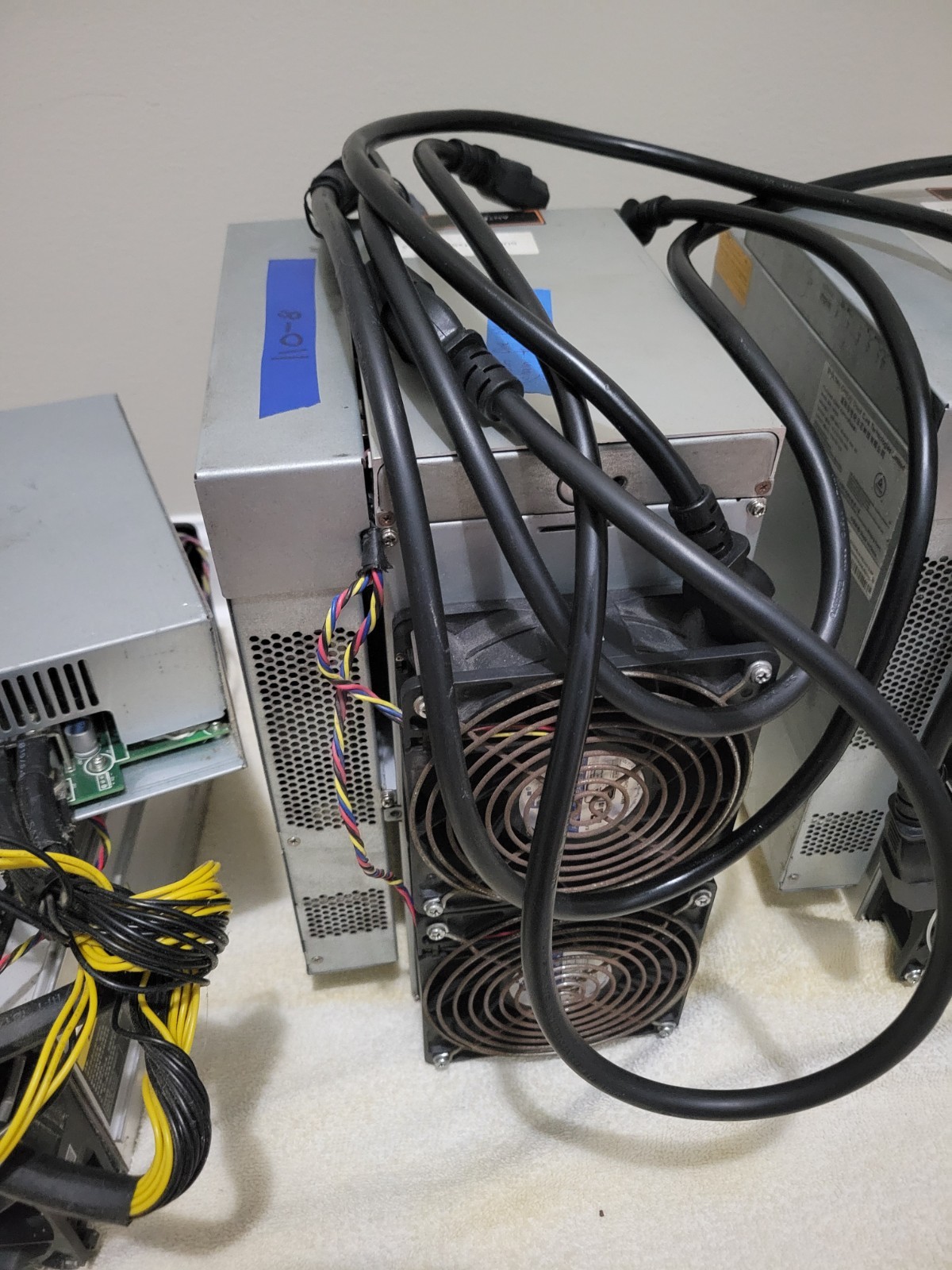 bitmain antminer s17+ not working 3 heat sink missing + working APW 9 PSU