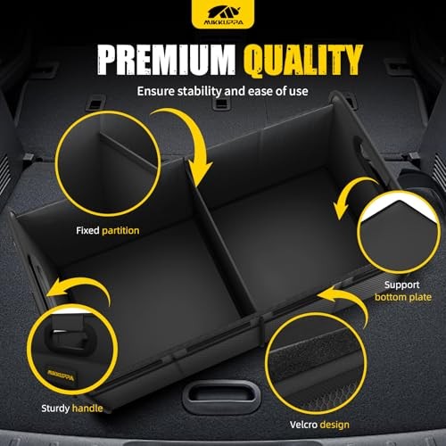Car Trunk Organizer - 70L Collapsible Trunk Organizer with Medium Black