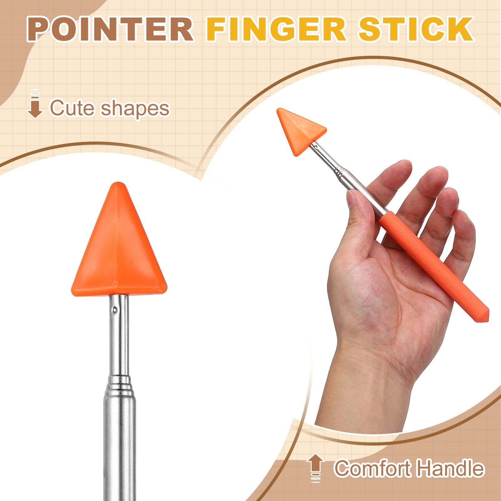 4 PCS Pointer Finger Stick, Teacher Pointer Arrow, Red/Blue/Orange/Green