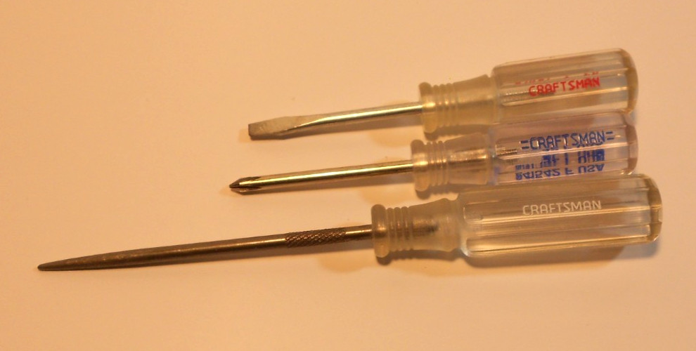 Small Craftsman USA Phillips Screwdrivers 41542  941541 Slotted & Small Awl S17