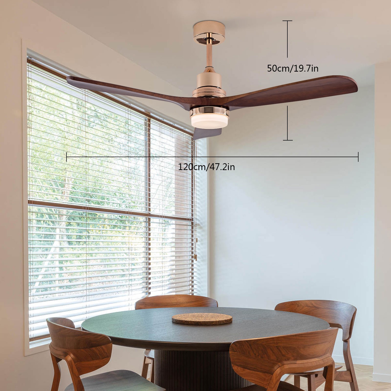 48-In Tropical Outdoor Ceiling Fan With Light Remote Reversible DC Motor