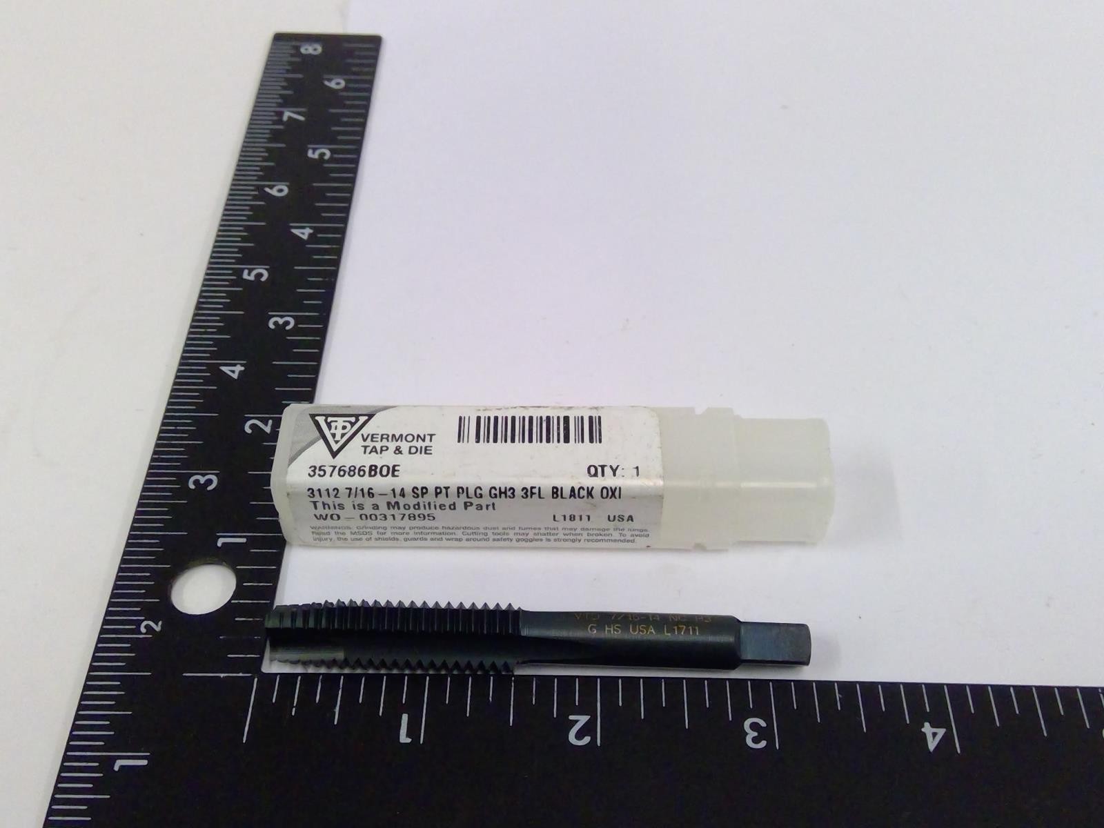 NEW Vermont 7/16-14 GH3 3 Flute Tap, 357686BOE