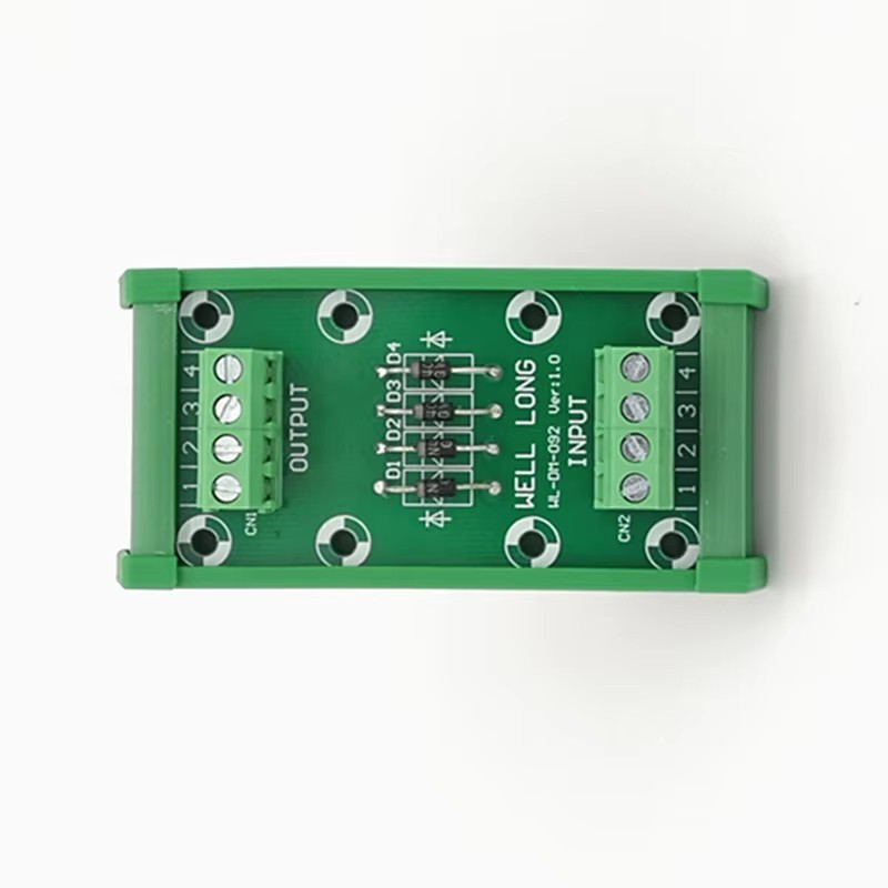 DIN Rail Mounted 4-Channel Diode Protection Module IN4007 1A/1200V Diode