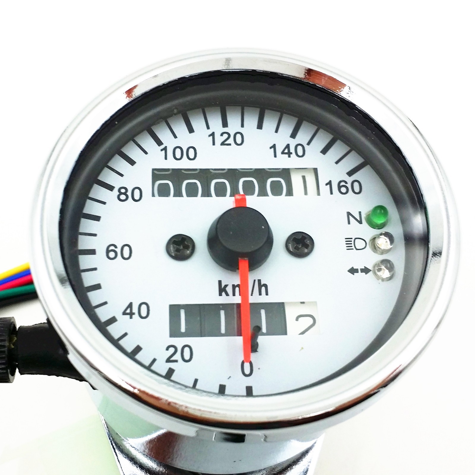 LED Backlight Signal Universal Motorcycle Odometer KMH Speedometer Gauge Cafe CB