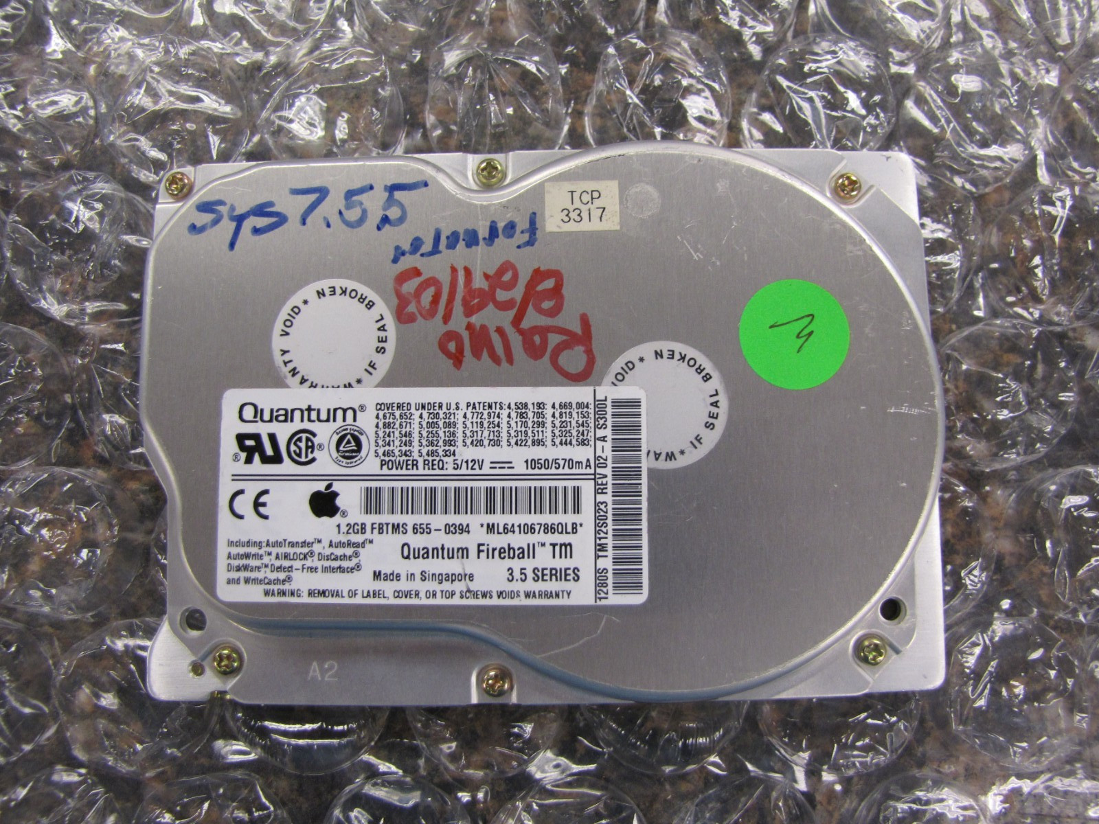 QUANTUM Fireball 1280S 1.2GB 655-0394 Hard Drive for Apple Macintosh-TESTED NI42