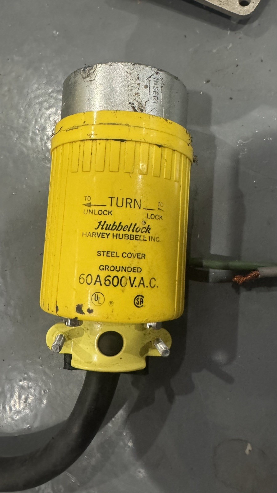 Hubbell HBL26420 60A 600V Hubbellock Industrial Locking Receptacle