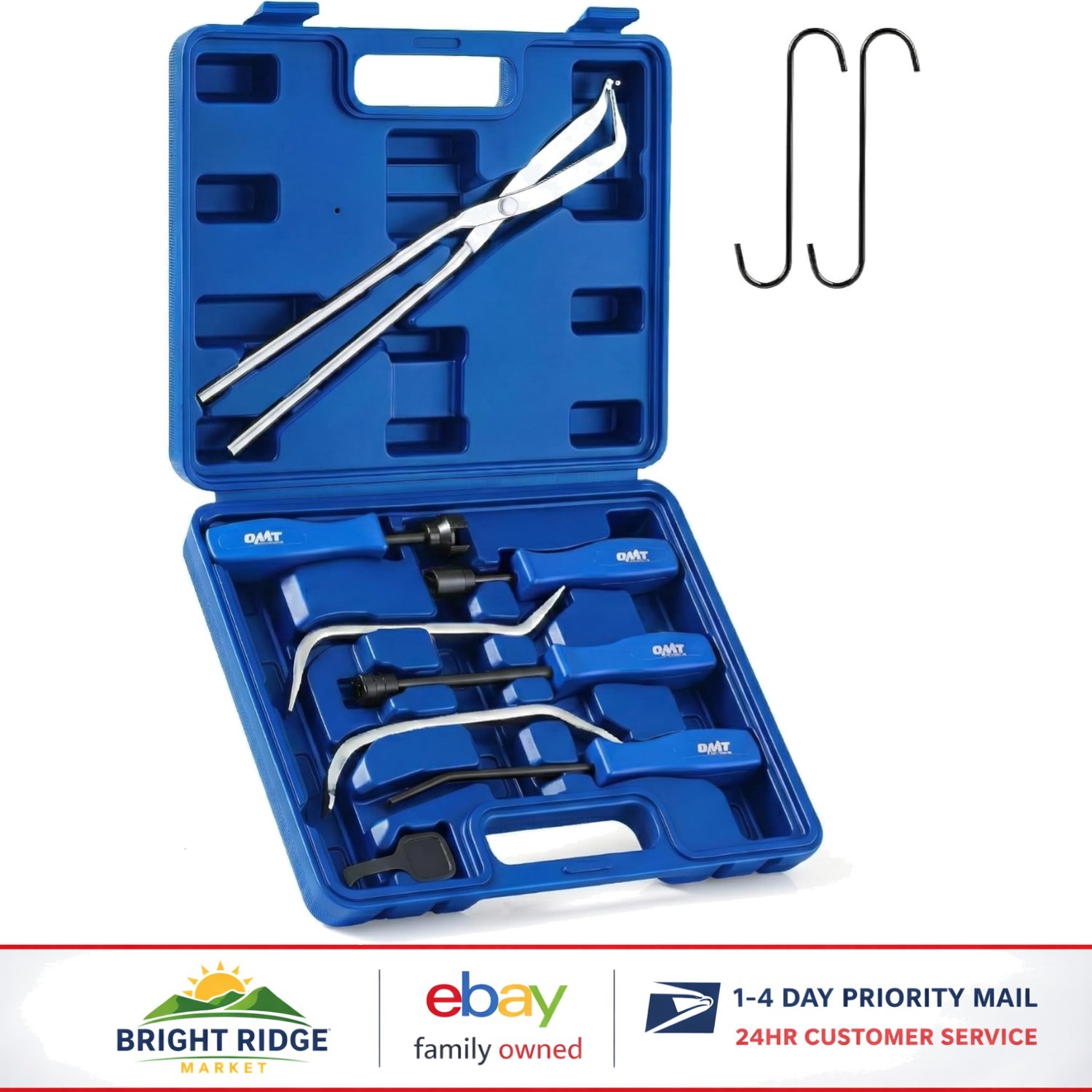 10pc Drum Brake Tool Kit with Spring Compressors, Pliers, and Adjustment Tools