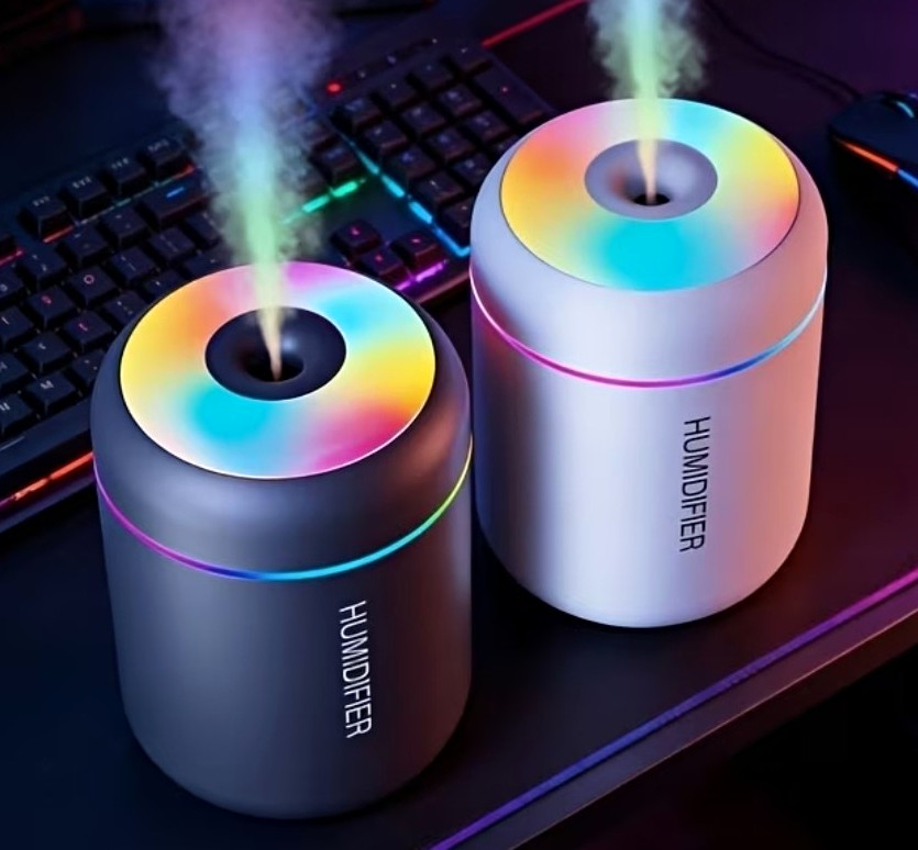USB Ultrasonic Cool Mist Tabletop Humidifier w/ RGB LED Light Black 0.3gal