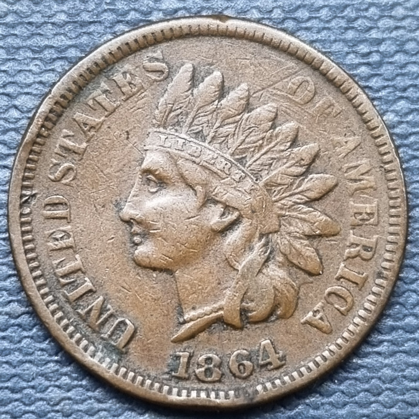 1864 Indian Head Cent 1c With L  XF+ #97900