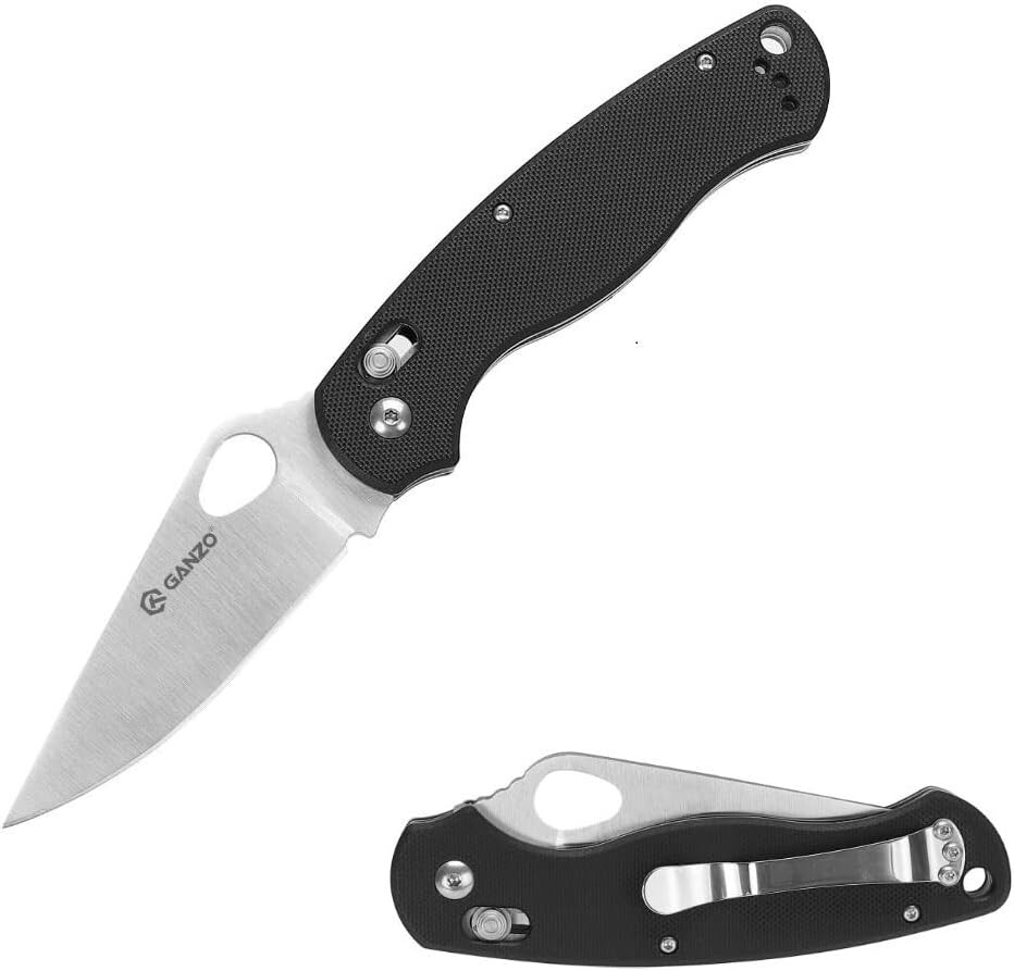 G729-BK Folding Pocket Knife, 440C Stainless Steel Blade, Ergonomic G10 Non-S...