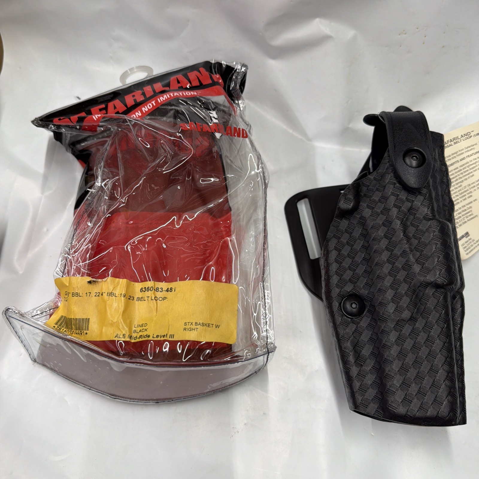 Safariland 6360-83 ALS/SLS Lvl 3 Duty Holster GLOCK 17 19 22 31 47 Basket STX RH