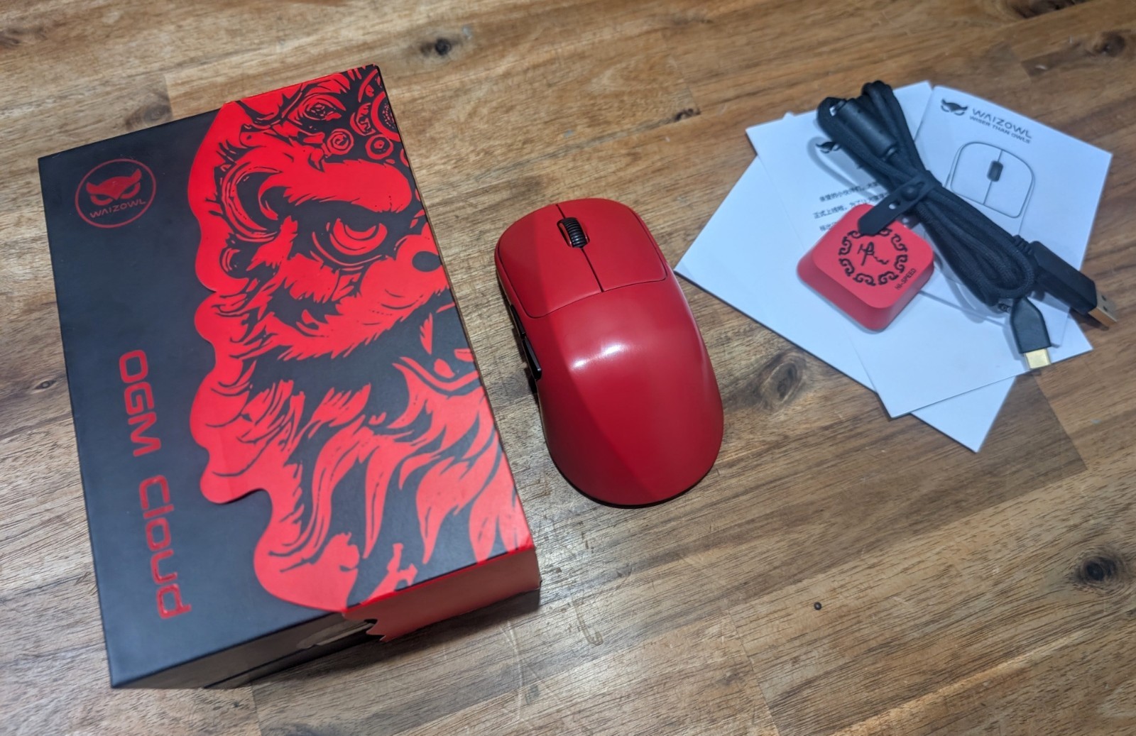 WAIZOWL OGM Cloud 8K V2 Crimson Lion Gaming Mouse (Steelseries Sensei Clone)