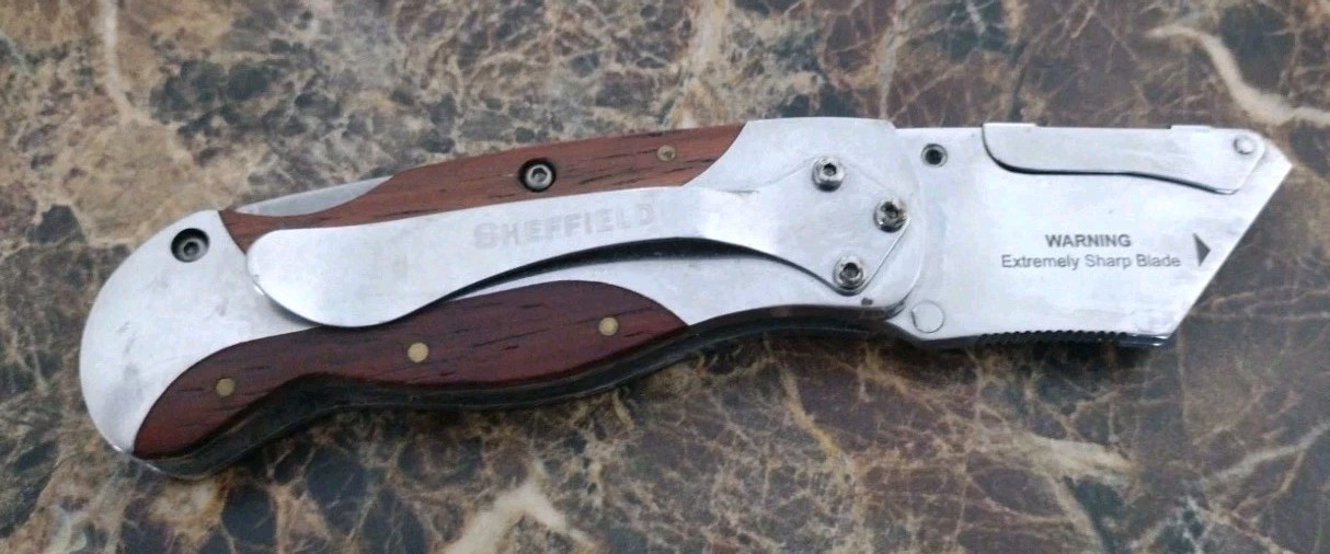 Sheffield 12115 Ultimate Lock Back Utility Knife Folding Box Cutter Knife