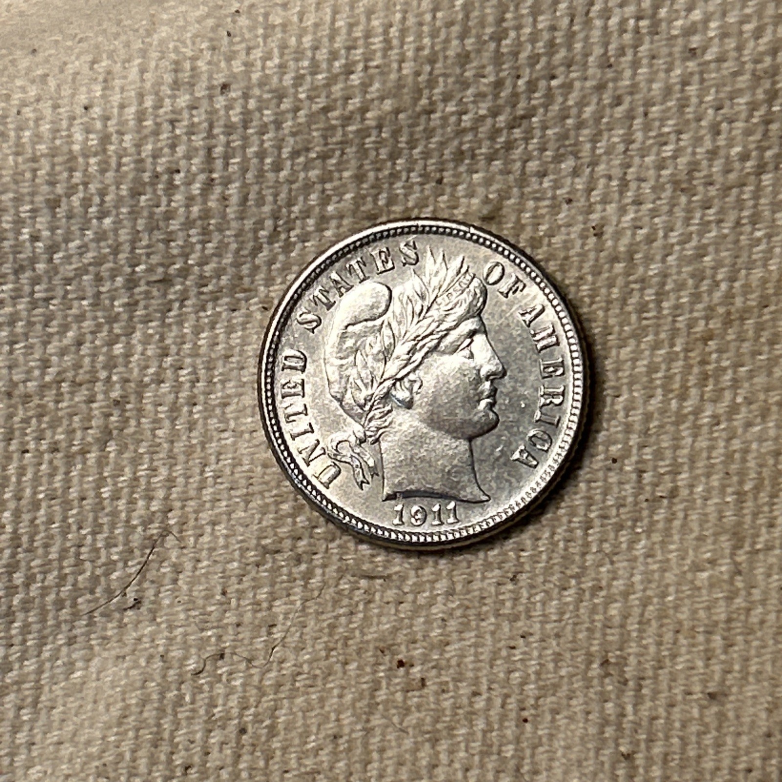 1911 D 10c Barber Dime ~ UNC Details - Nice Coin QA1054