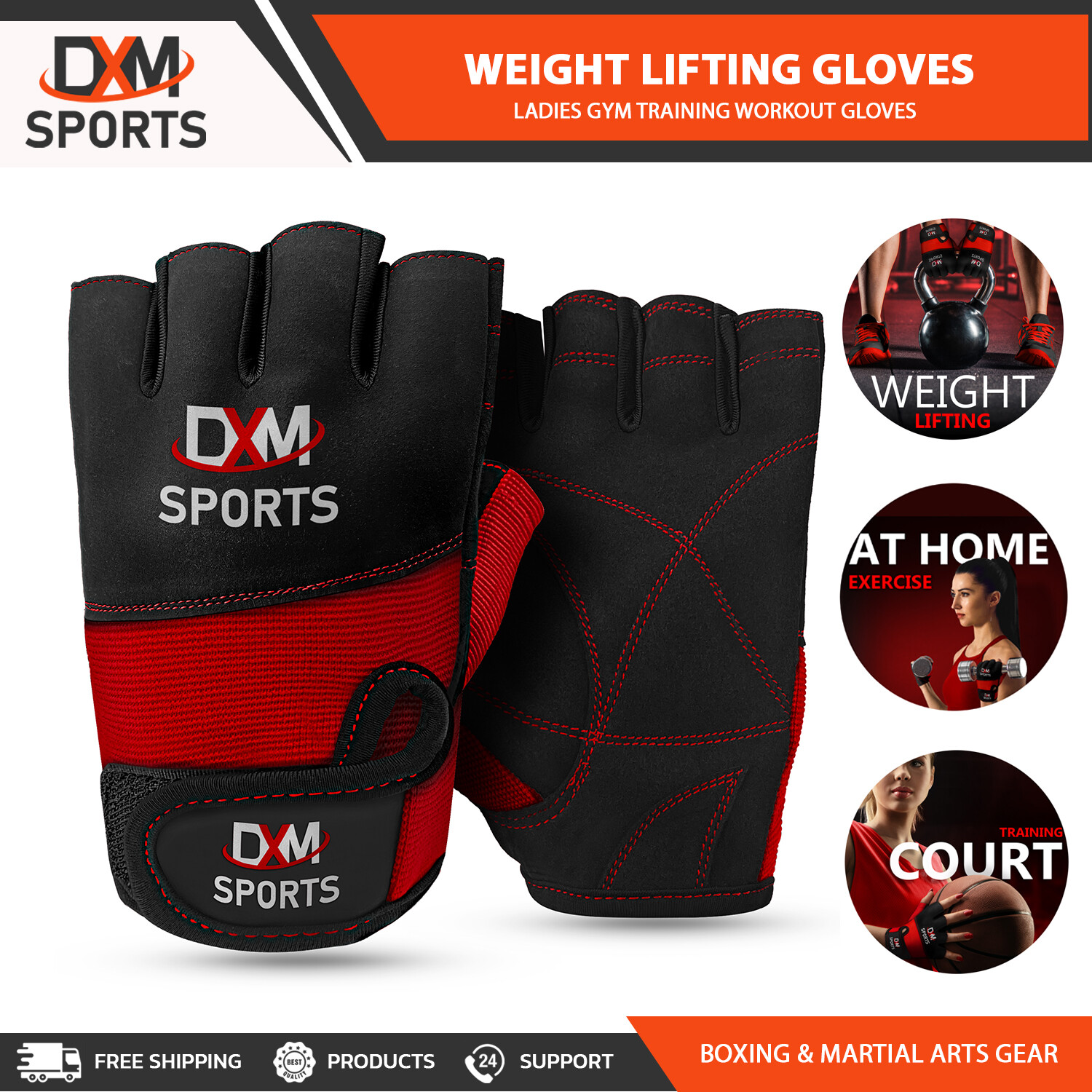 DXM Women Weight Lifting Gloves Gym Training Workout Bodybuilding Fitness Gloves