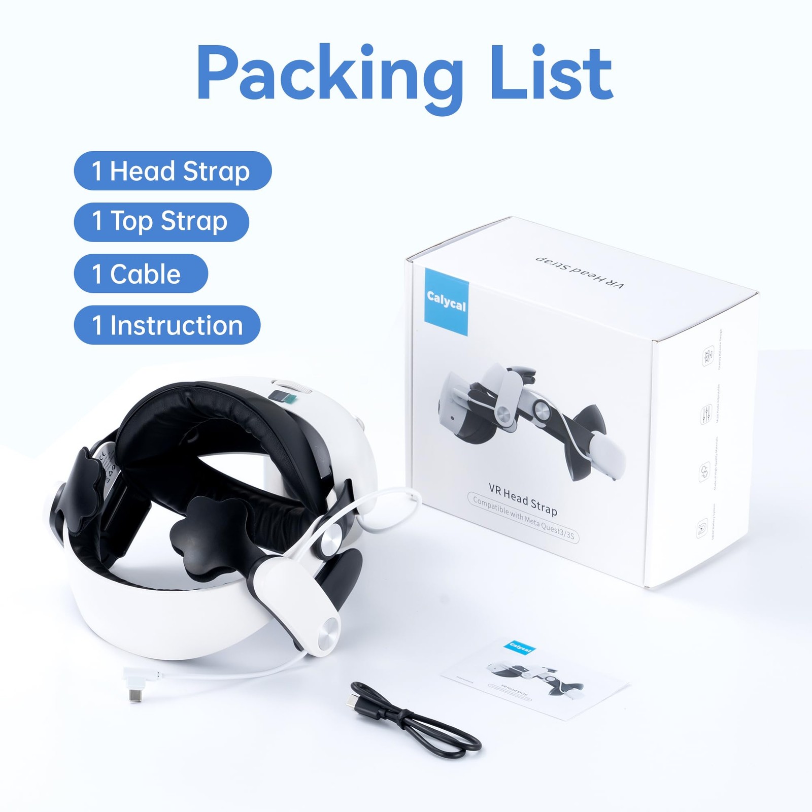VR Head Strap Compatible with Meta Quest 3/3S ,8000mAh Fast Charging & Audio ...
