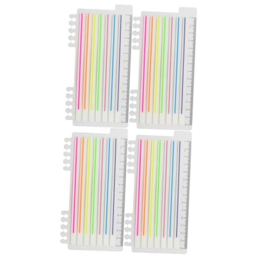 Lined Transparent Sticky Strips Assorted Colors, 0.235 x 5.5 Inch Long
