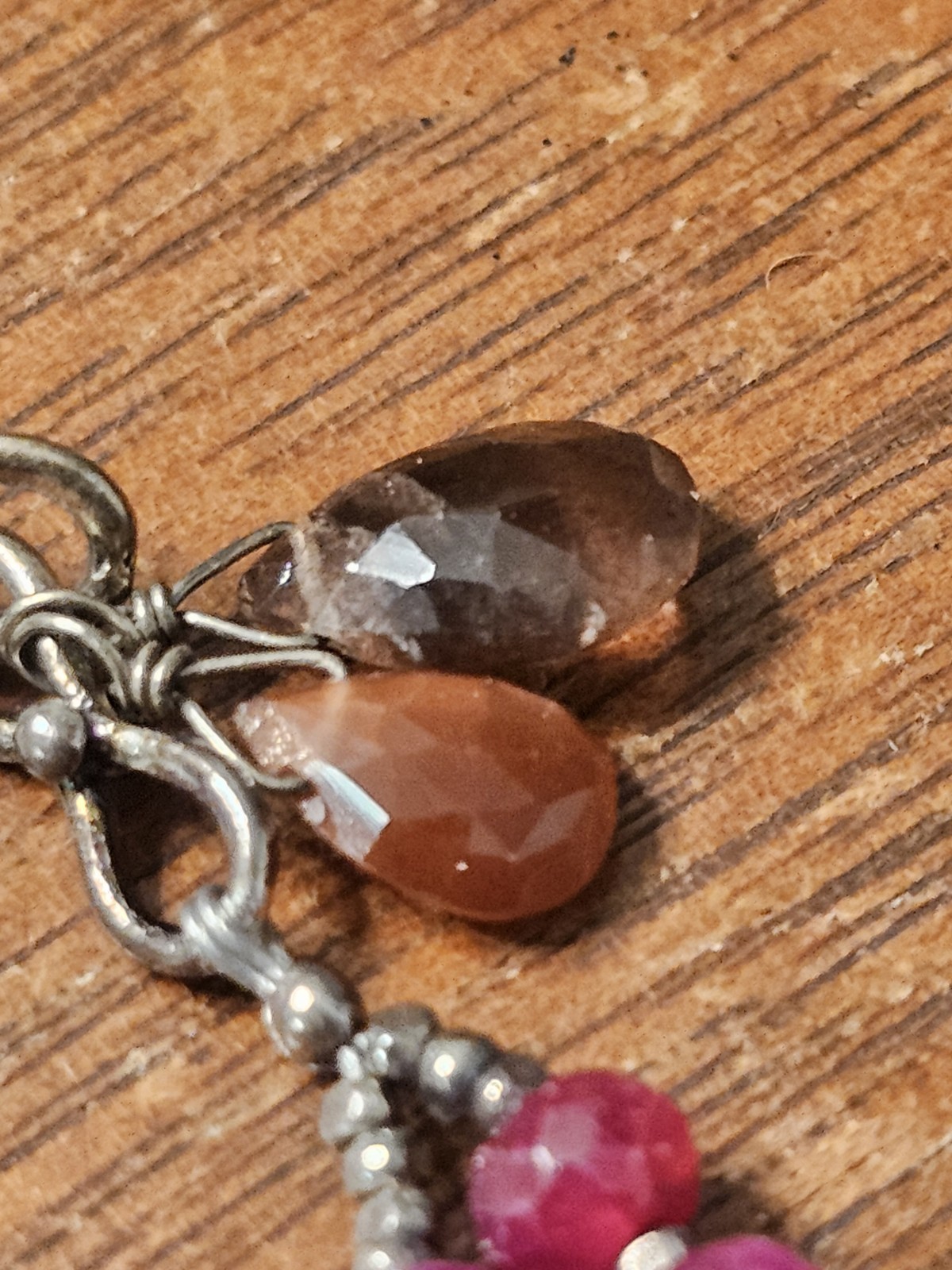 Sundance Catalog Peyote Bird Bracelet Labradorite Ruby Beaded Sterling Silver