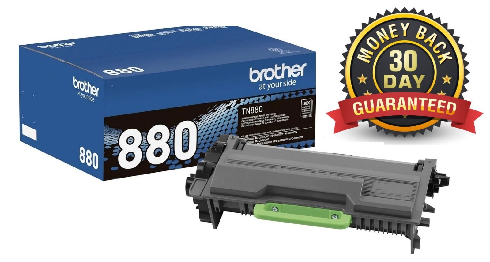 Brother TN880 Black Toner Cartridge Genuine OEM, Super High Yield (Open Box)