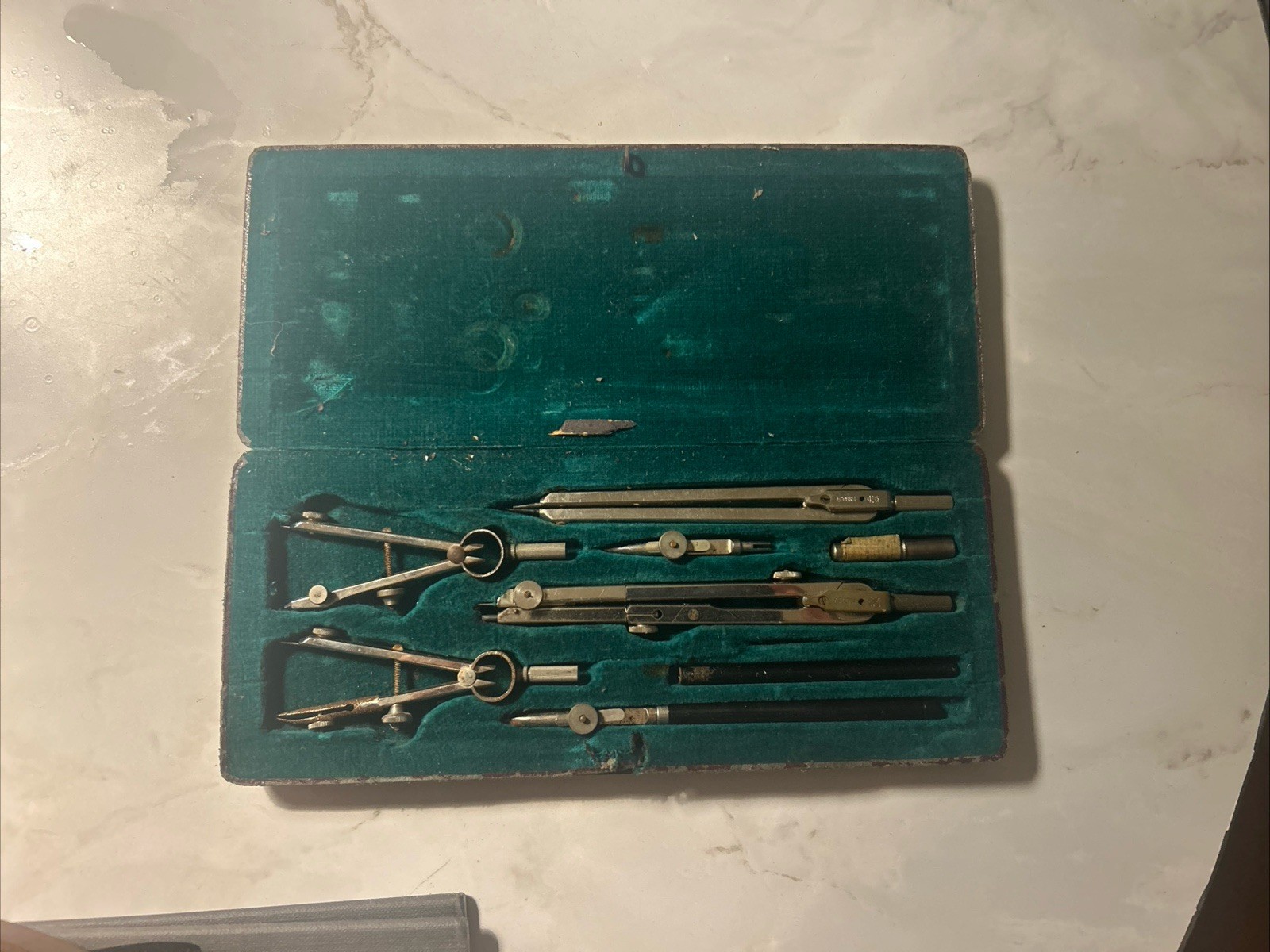 VINTAGE GERMAN ECO BRA 1213 DRAFTING SET 10 PIECES USED
