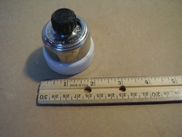 (NEW?) Vintage  Perkins Rotary Light Wall Switch Metal & Porcelain  2" diameter