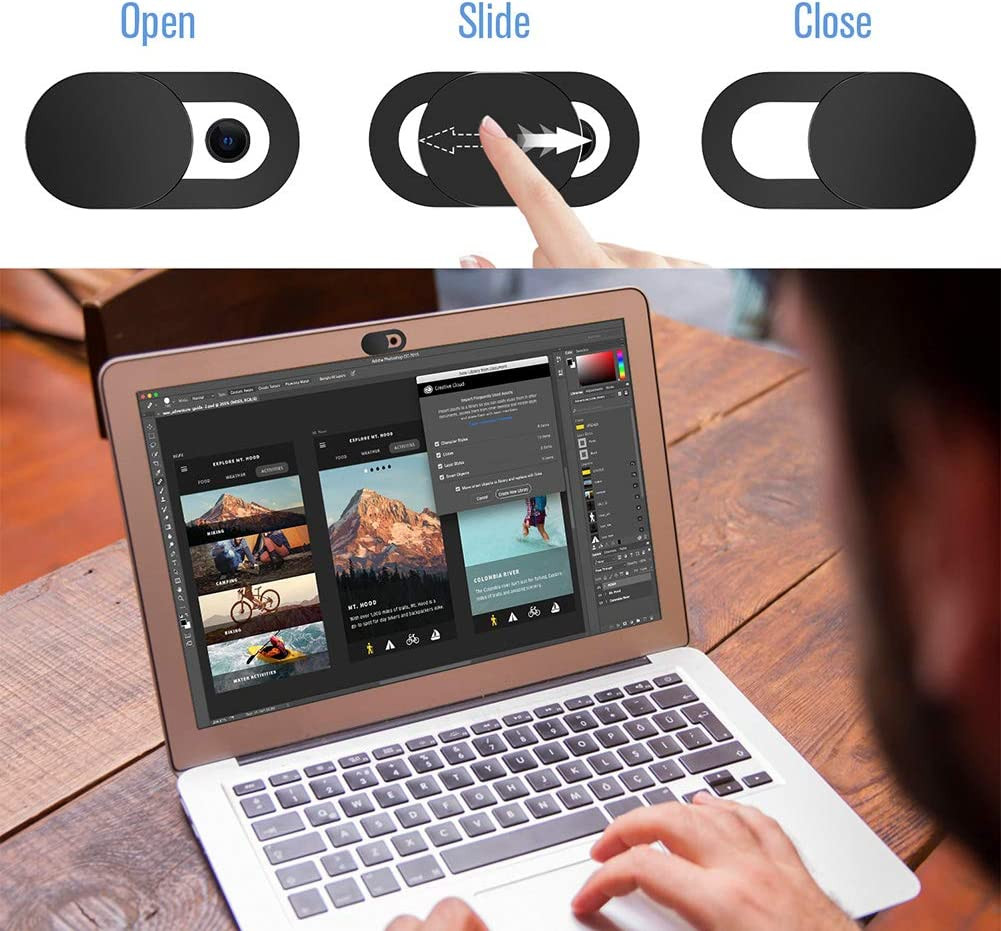 Webcam Cover Slide, Ultra Thin Camera Blocker for for Laptop, Pc, Computer