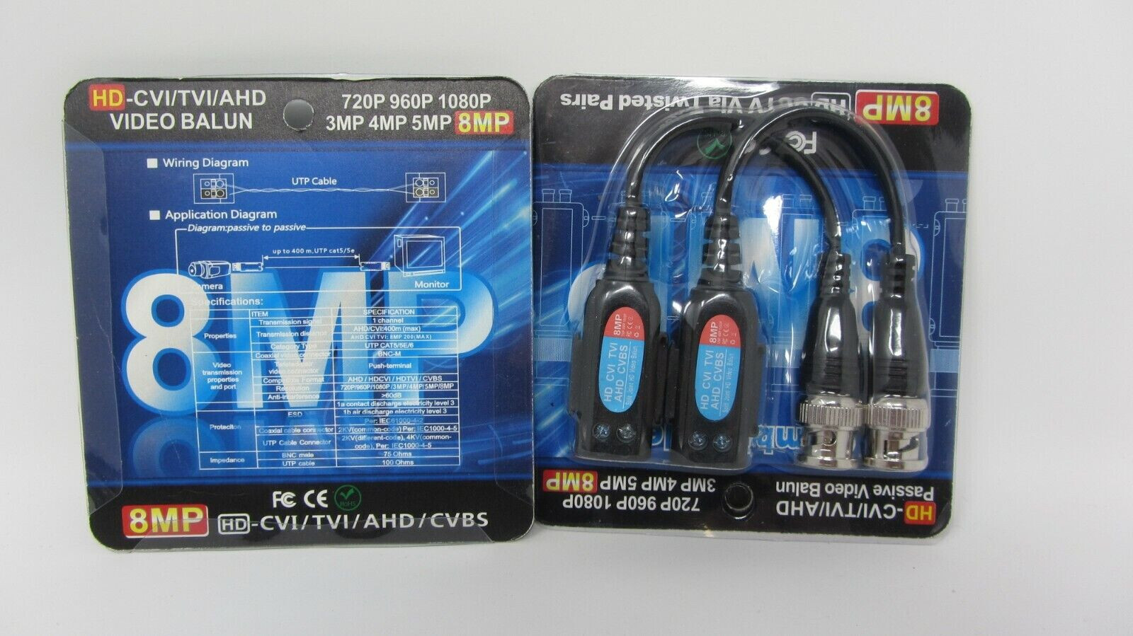 30xHD 4K 8MP 5MP1080P CVI TVI AHD Video Balun BNC to UTP CAT5 for CCTV HD Camera