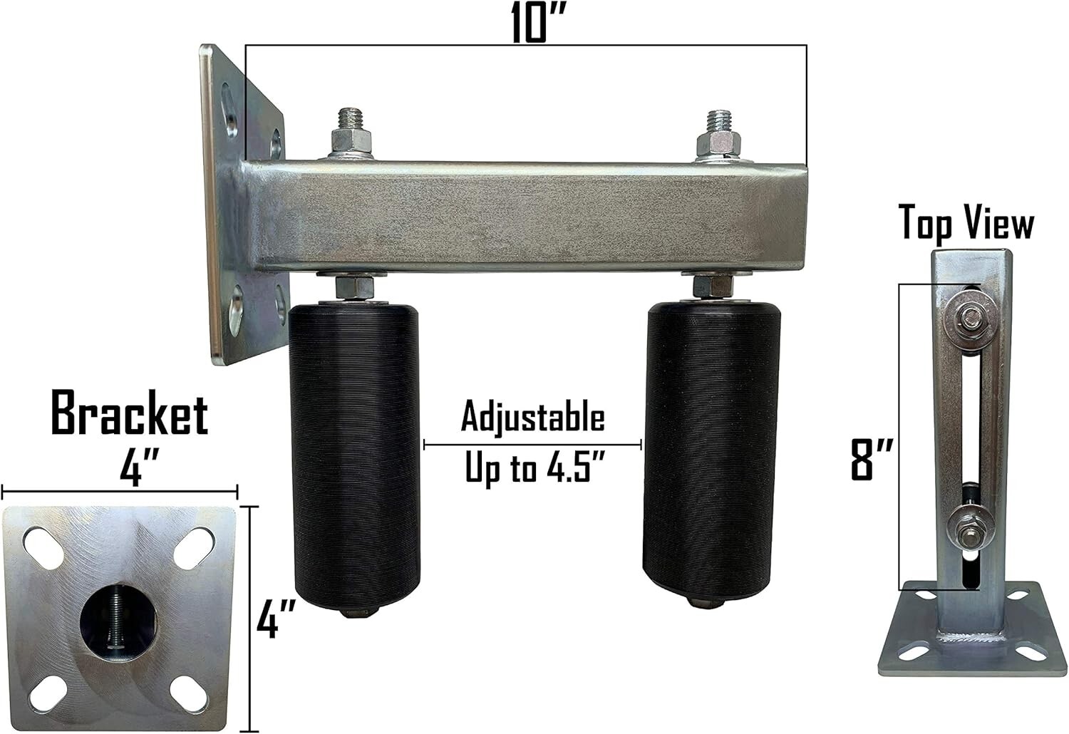 Slide Gate Rollers Guide for Sliding Rolling Gate Rear Post Bolted Bracket Mount