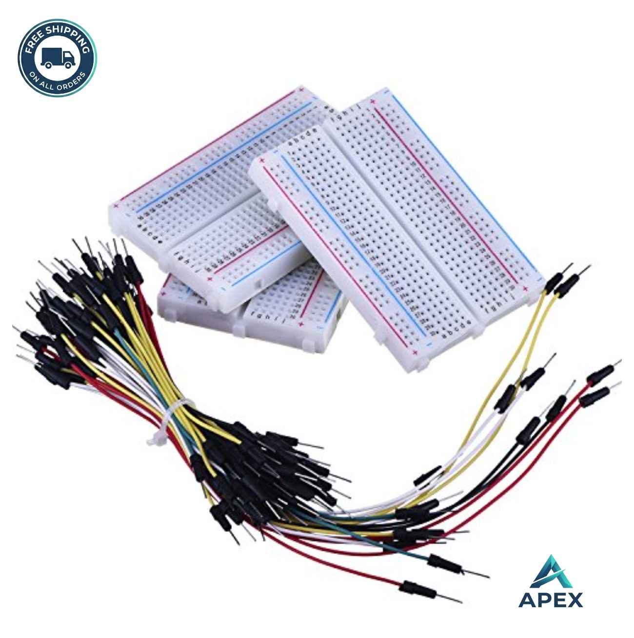 Breadboard 400 Point Solderless Circuit 3 Pack 65 Jumper Wires Kit Male to Male