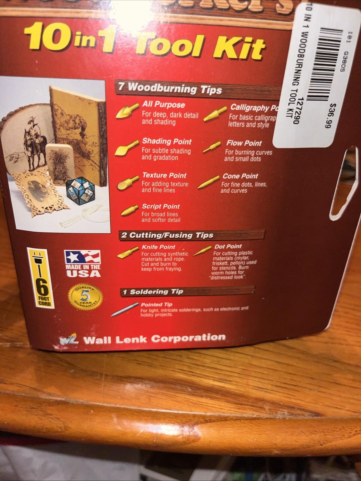 WALL LENK WOODWORKER'S 10 IN 1 TOOL KIT MODEL L101KB