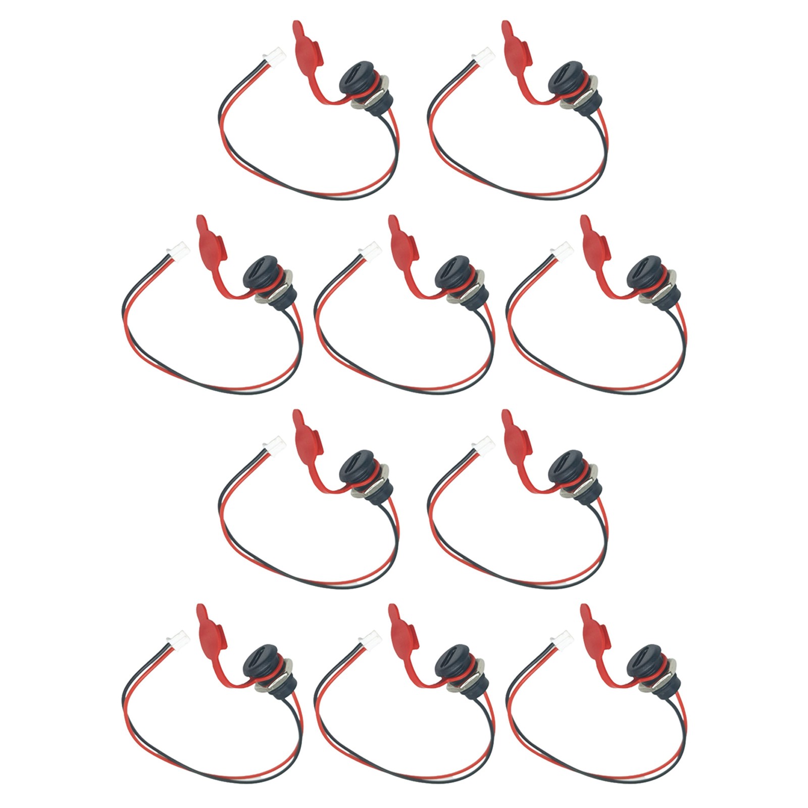 10Pcs USB Type C Connector 2 Pin Waterproof Charging Jack Port With Nut Lock