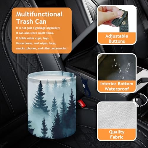 Car Trash Can Waterproof Garbage Can Car-Seat Back Hanging Mountain Forest