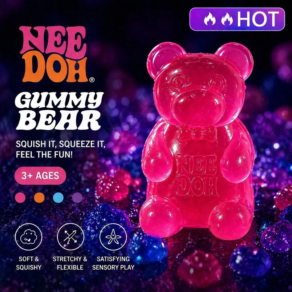 NeeDoh nice cube Gummy Bear Sensory Fidget Toy Squishy Toy AUTHENTIC
