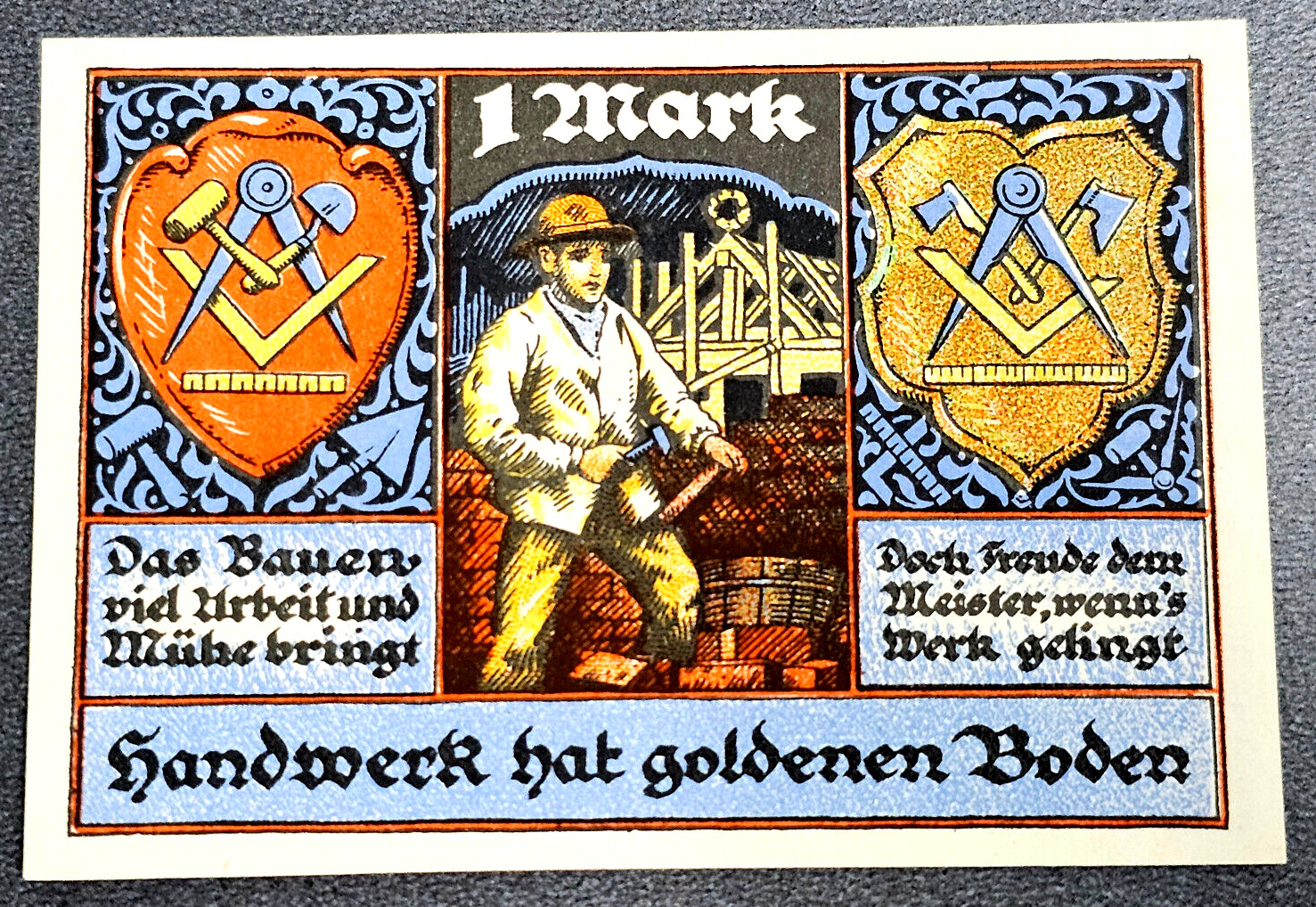 STOLZENAU WESER NOTGELD 1 MARK 1921 EMERGENCY MONEY GERMANY BANKNOTE (33991)