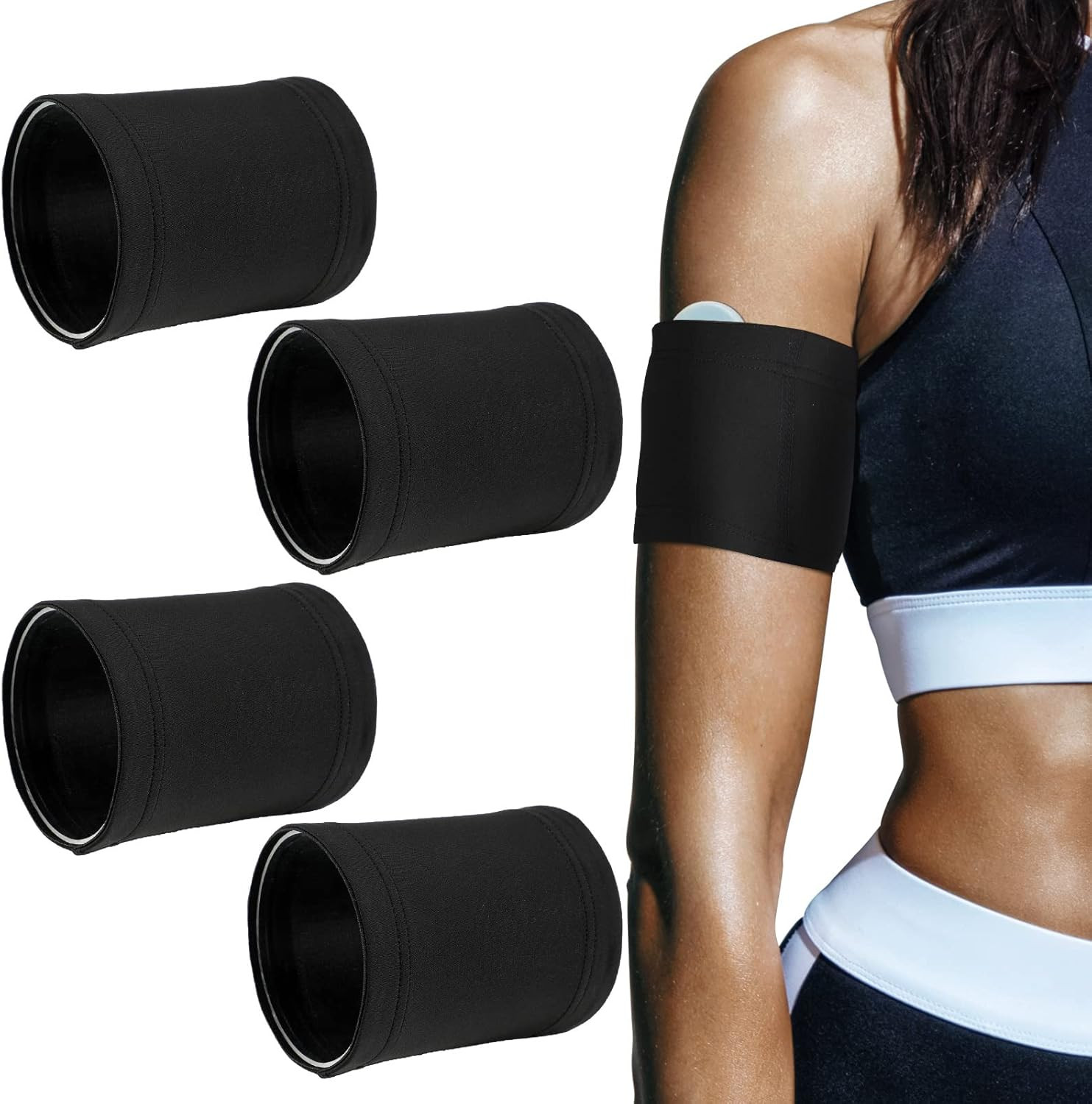 4 Pcs Diabetes Arm Band Diabetes Sensor Cover Washable Reusable Diabetic Sensor