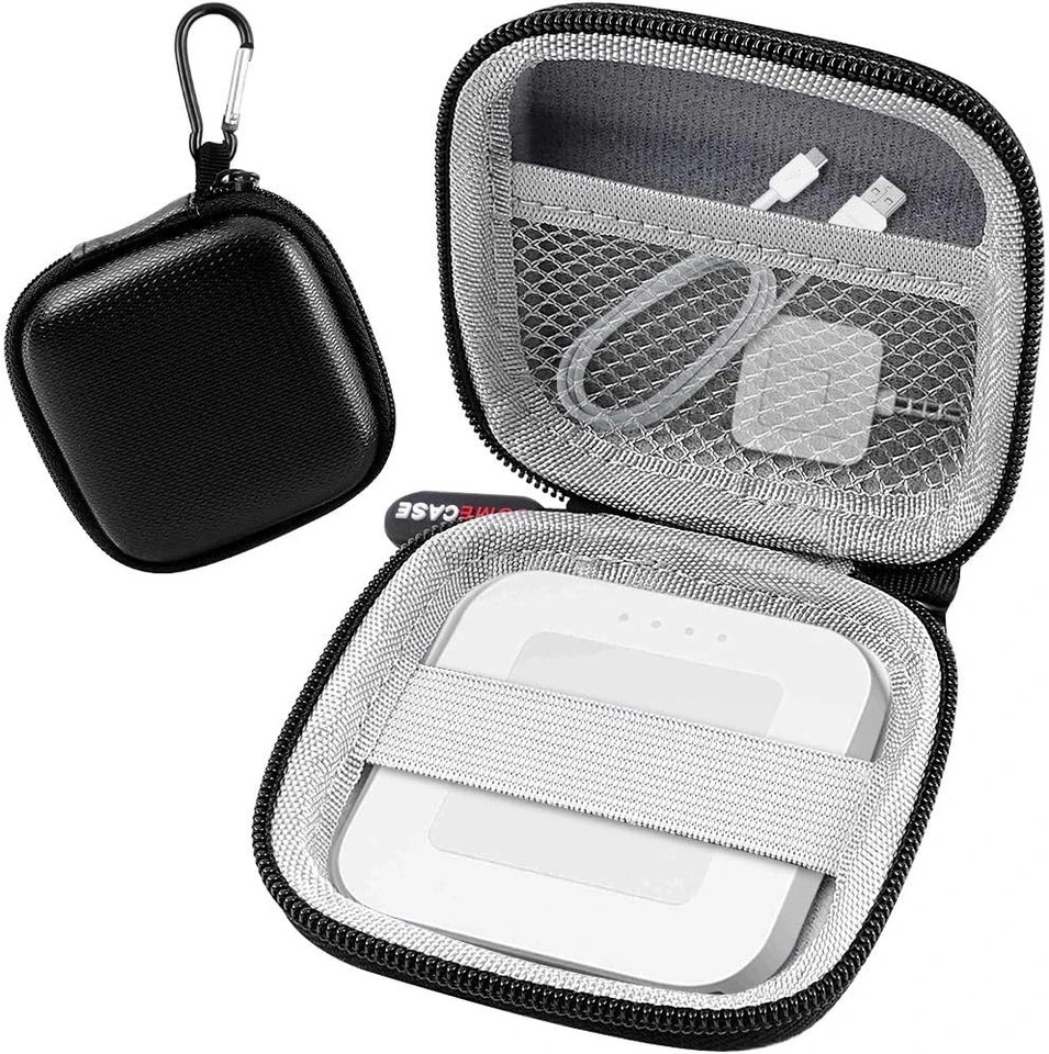 Portable Hard Case For Square Card Reader With Carabiner And Accessory Pocket