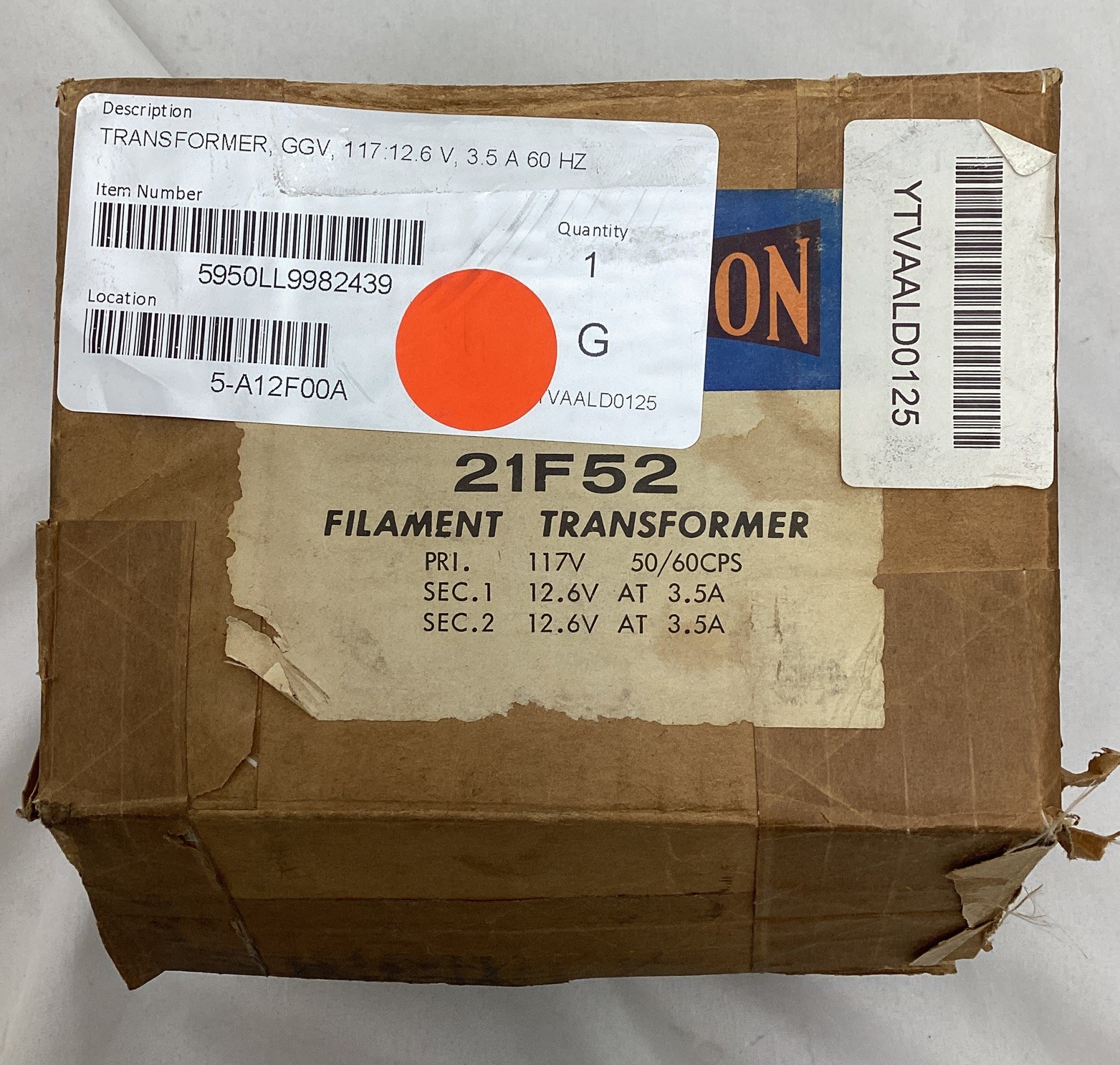 Thordarson 21F52 Filament Transformer